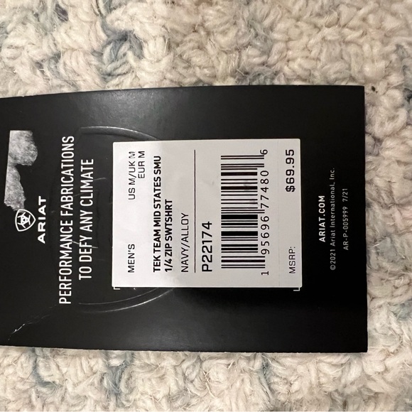 Ariat Tek Team 1/4 zip M in Navy - NWOT - Picture 2 of 3